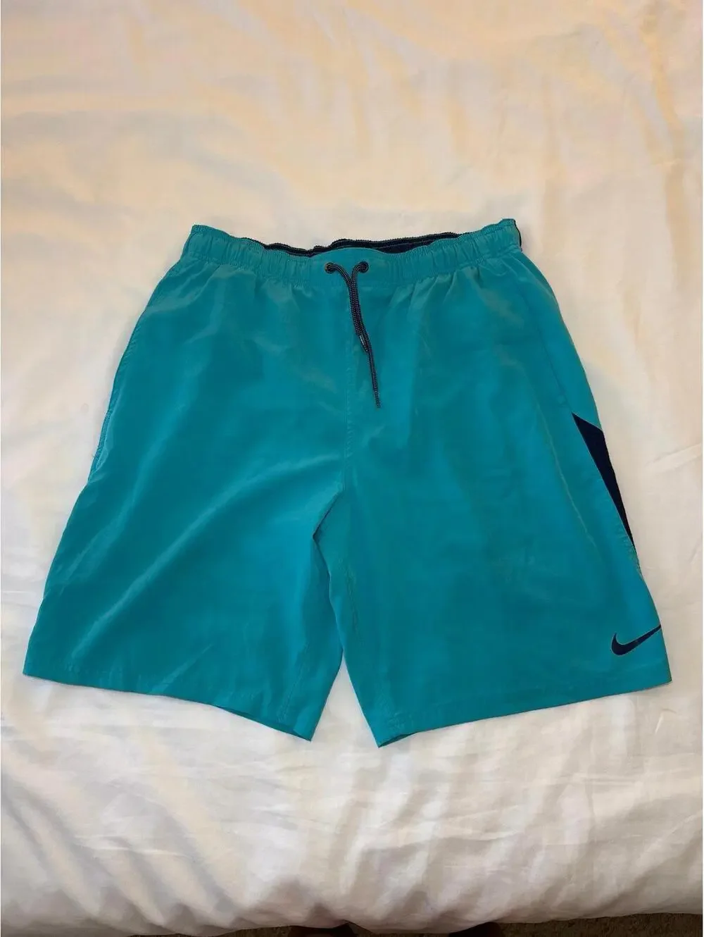 Nike Contend Volley Blue Green Mesh Lined Swim Short Large Men's